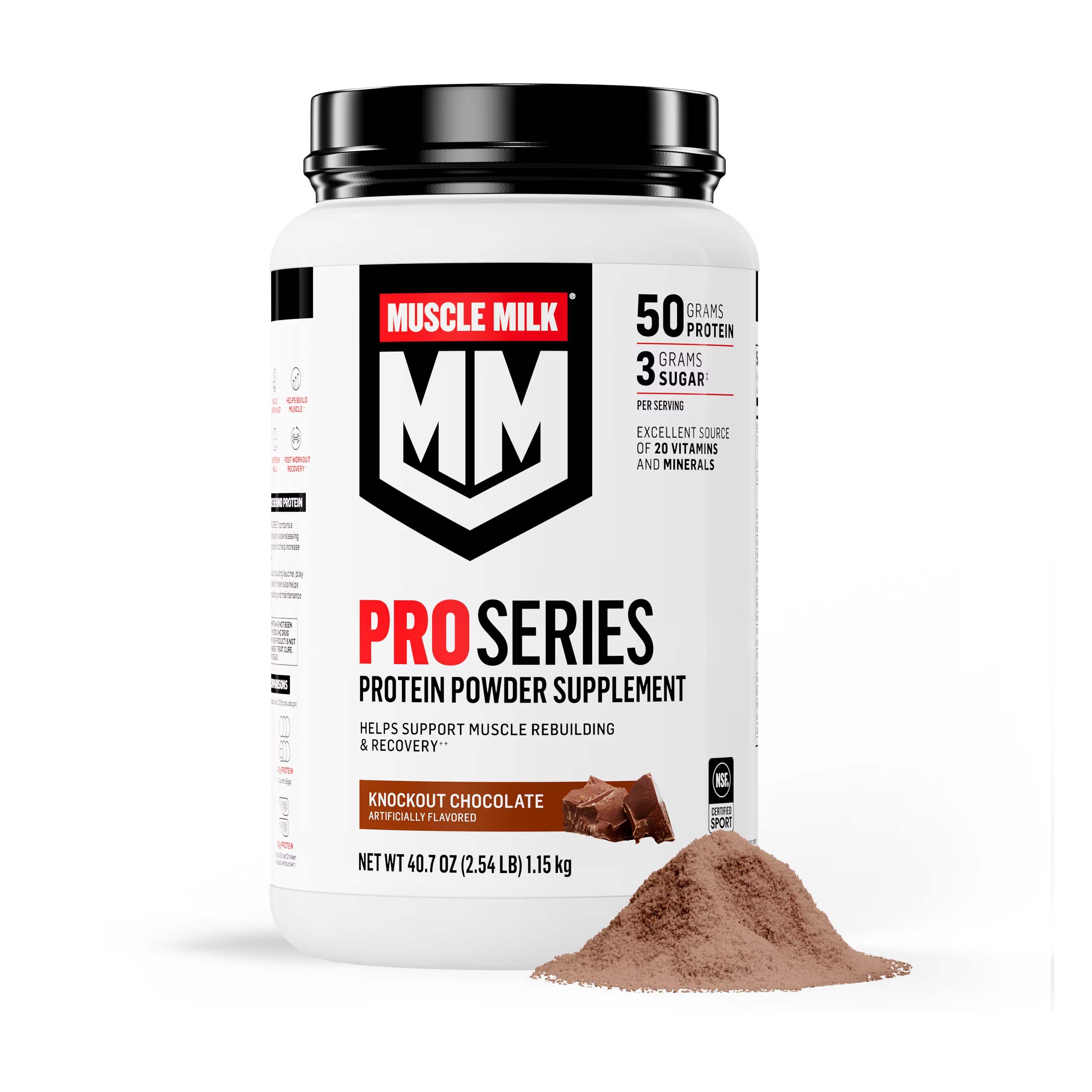 Knockout Chocolate Gatorade Muscle Milk Pro Series Protein Powder （2.54lb) Protein Powder | 793816JEK