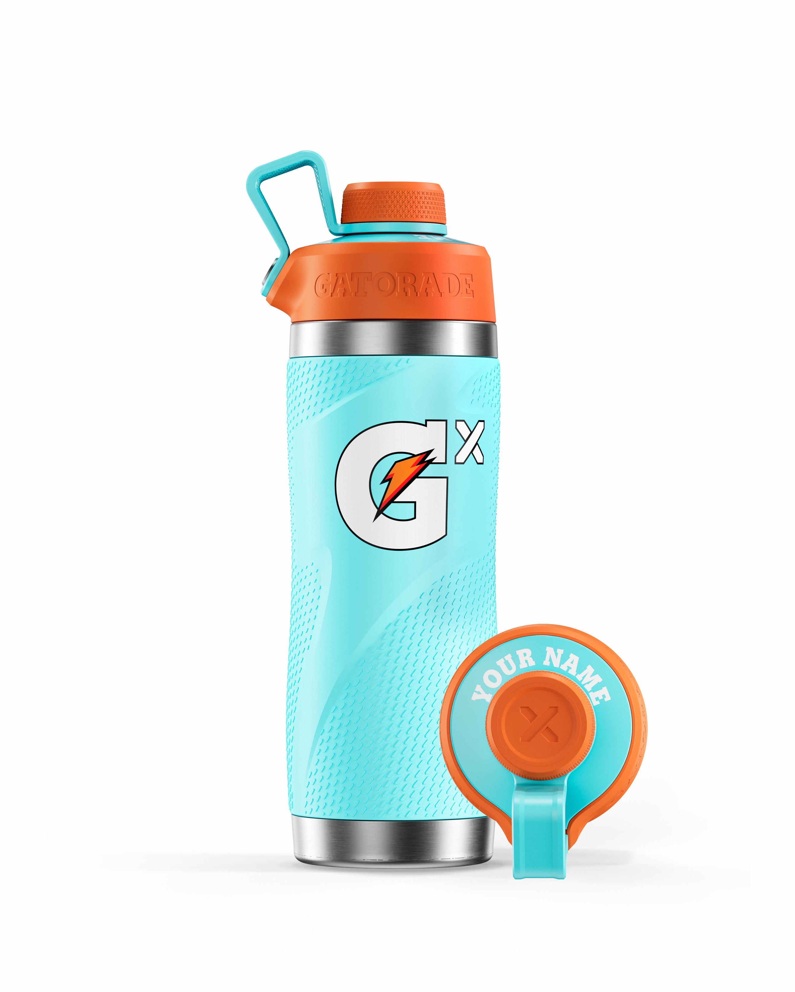 Neon Blue Gatorade Gx Stainless Steel Bottle Bundle (32 oz) Water Bottles | 360957LAJ