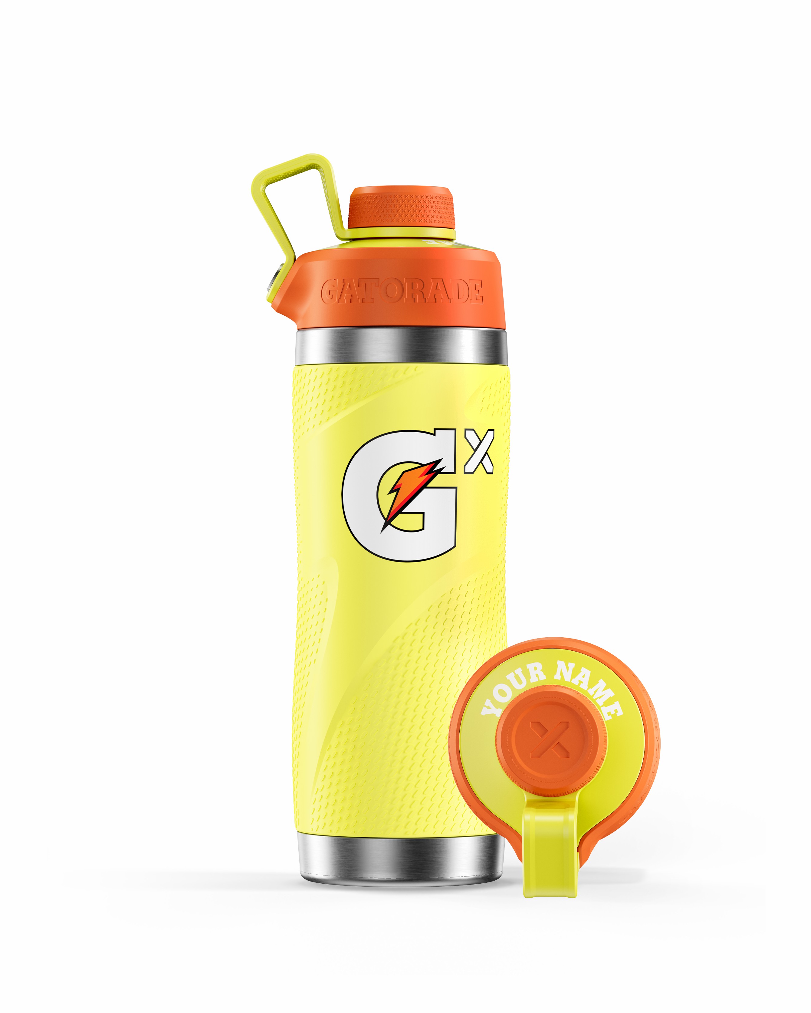 Neon Yellow Gatorade Gx Stainless Steel Bottle Bundle (32 oz) Water Bottles | 063758QWH
