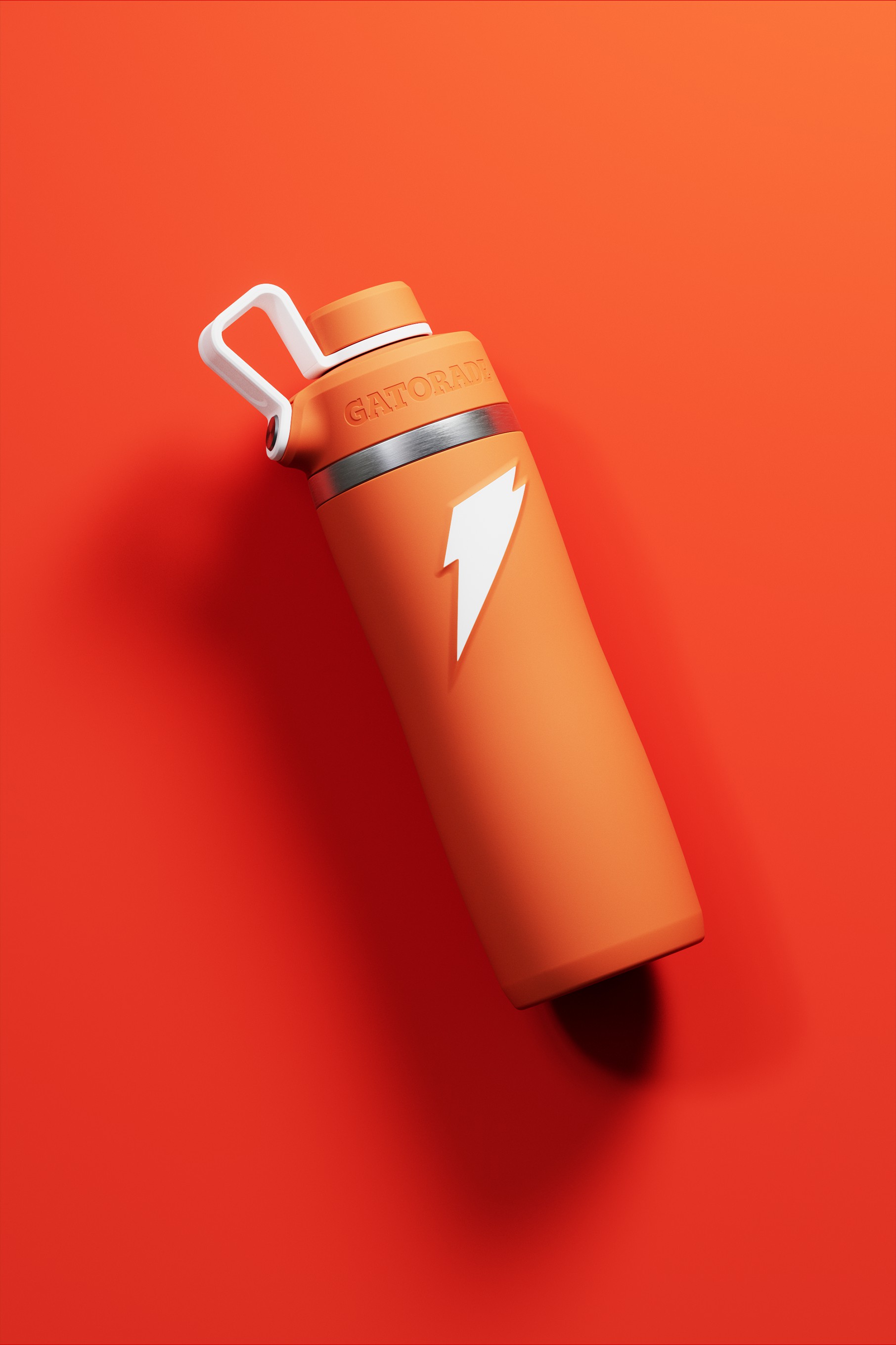 Orange Gatorade Overtime Stainless Steel Water Bottle (Straw Cap) Bundle 22oz Water Bottles | 823107STL