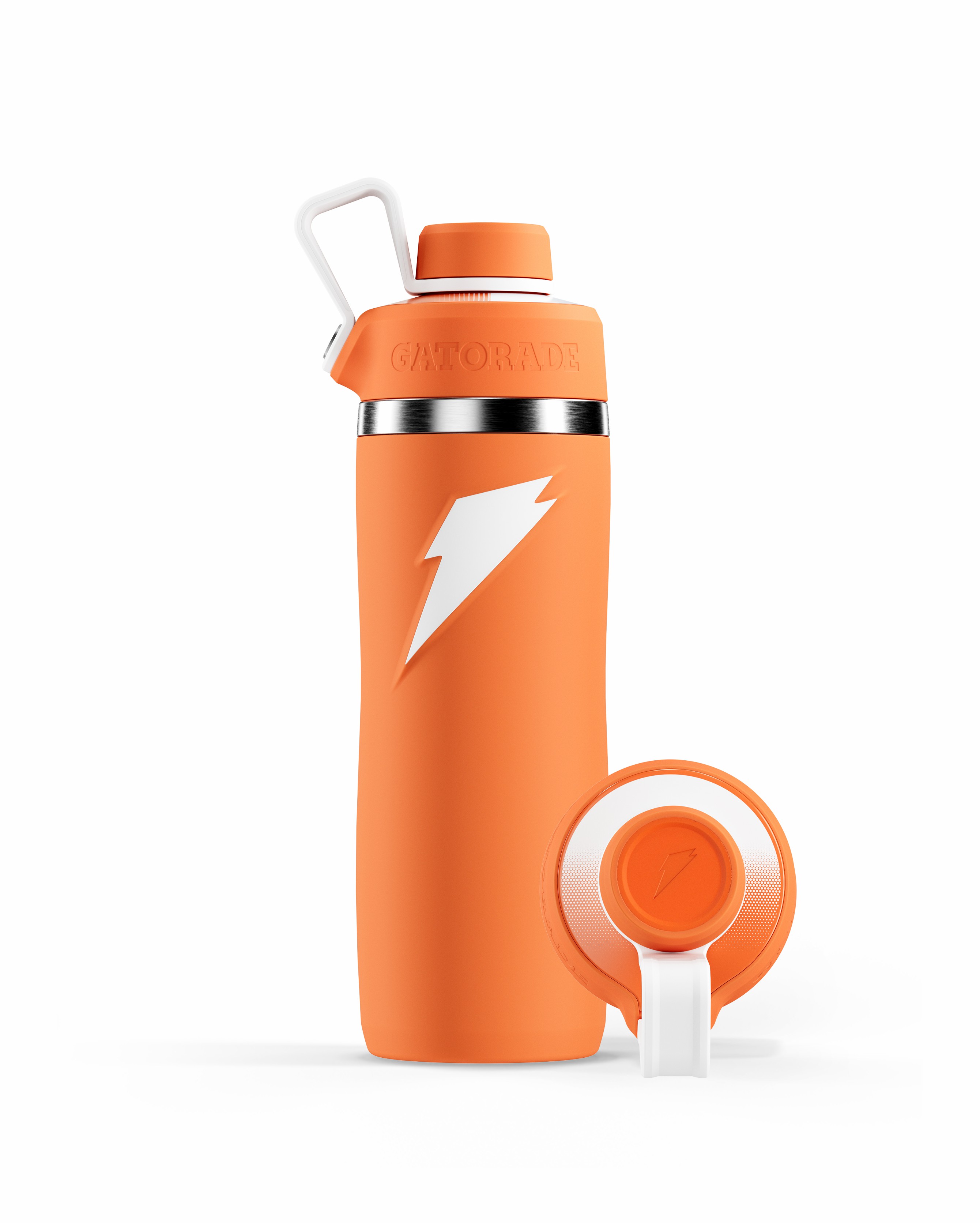 Orange Gatorade Overtime Stainless Steel Water Bottle (Straw Cap) Bundle 22oz Water Bottles | 823107STL