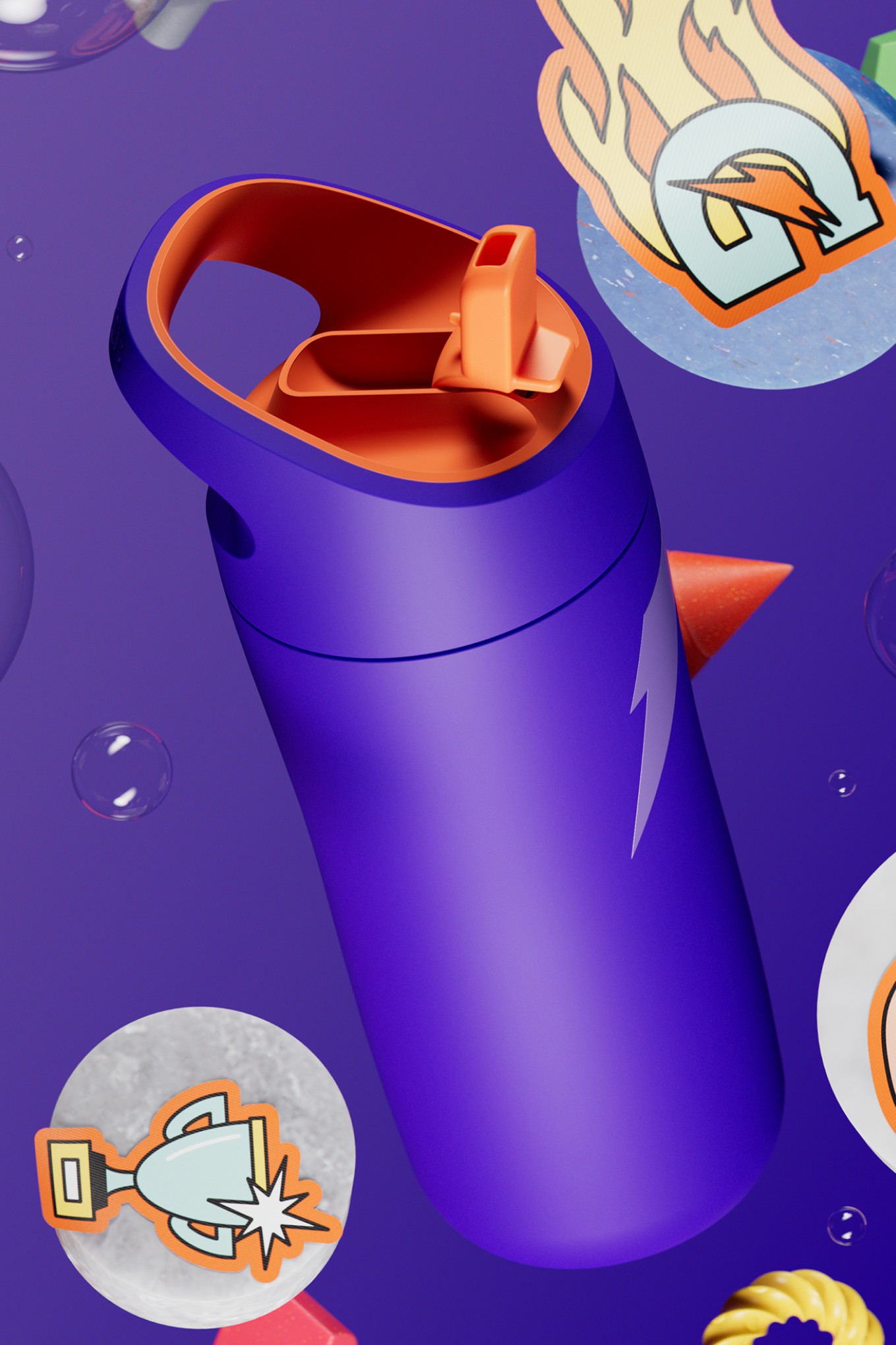 Purple Gatorade Rookie Stainless Steel Water Bottle (12 oz) Water Bottles | 749132UYS