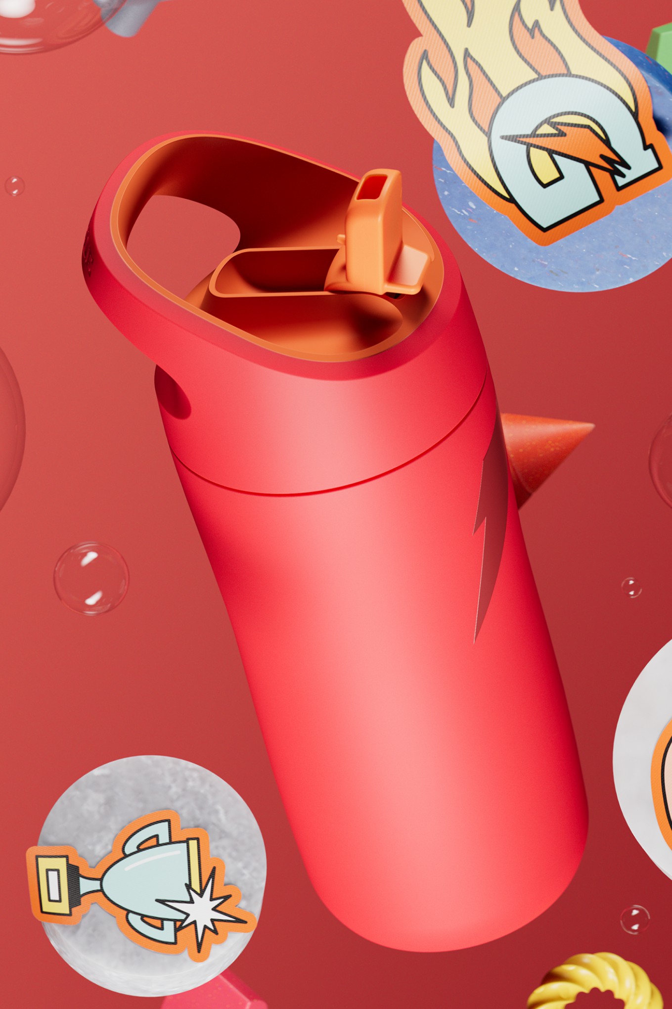 Red Gatorade Rookie Stainless Steel Water Bottle (12 oz) Water Bottles | 804239HYK
