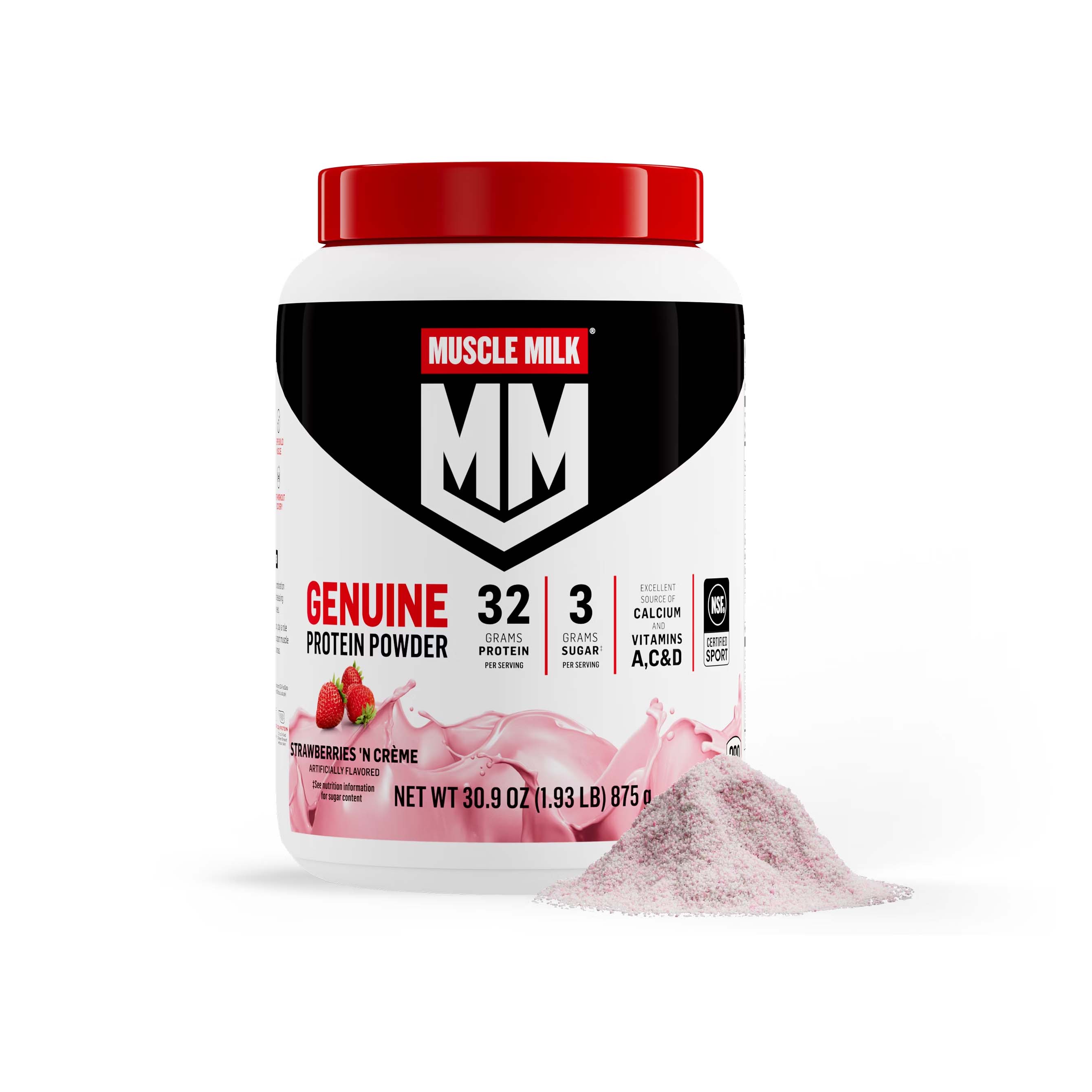 Strawberries 'n Crème Gatorade Muscle Milk Genuine Protein Powder (30 Oz) Protein Powder | 162973KFV