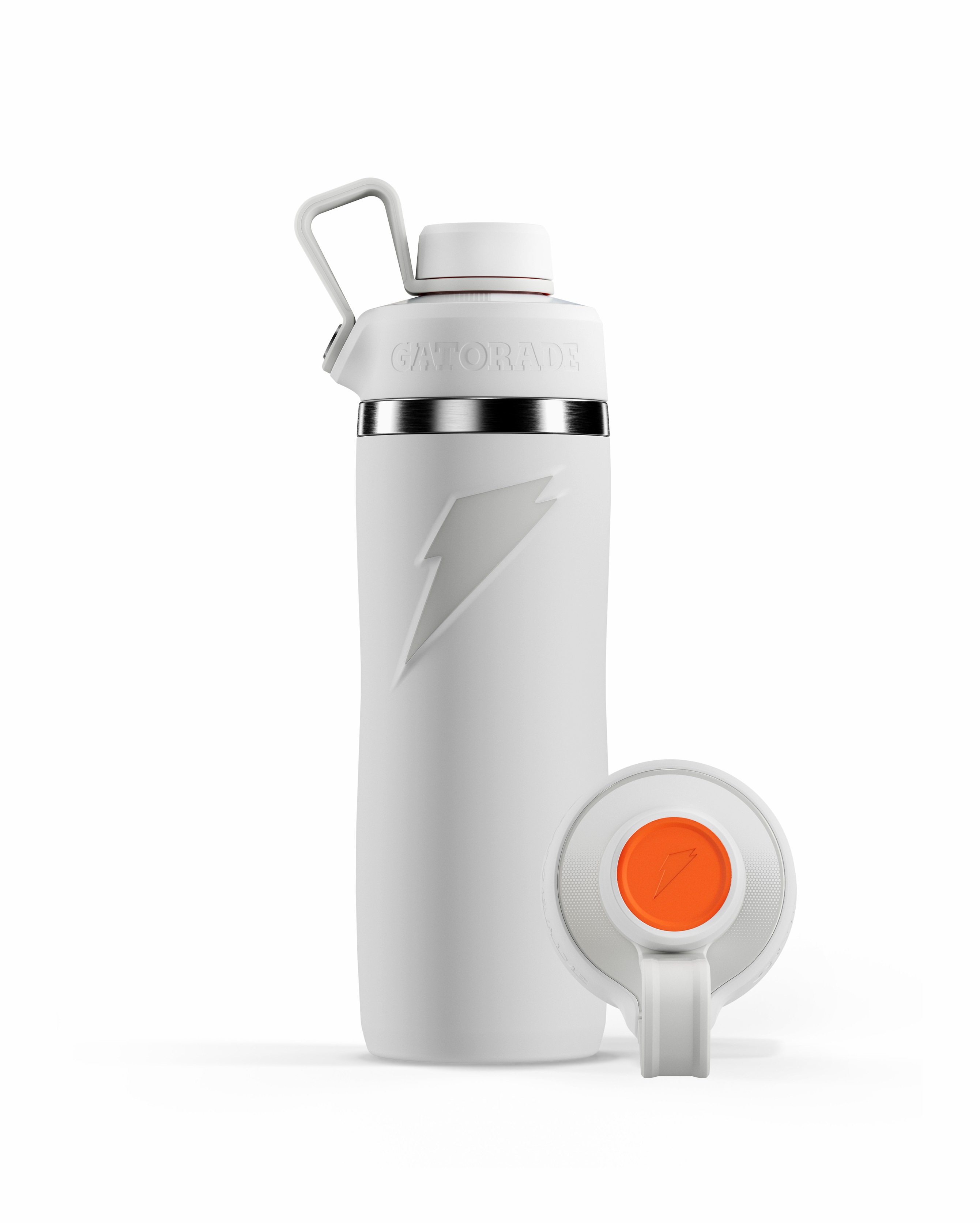 White Gatorade Overtime Stainless Steel Water Bottle (Straw Cap) Bundle 22oz Water Bottles | 940865NXP