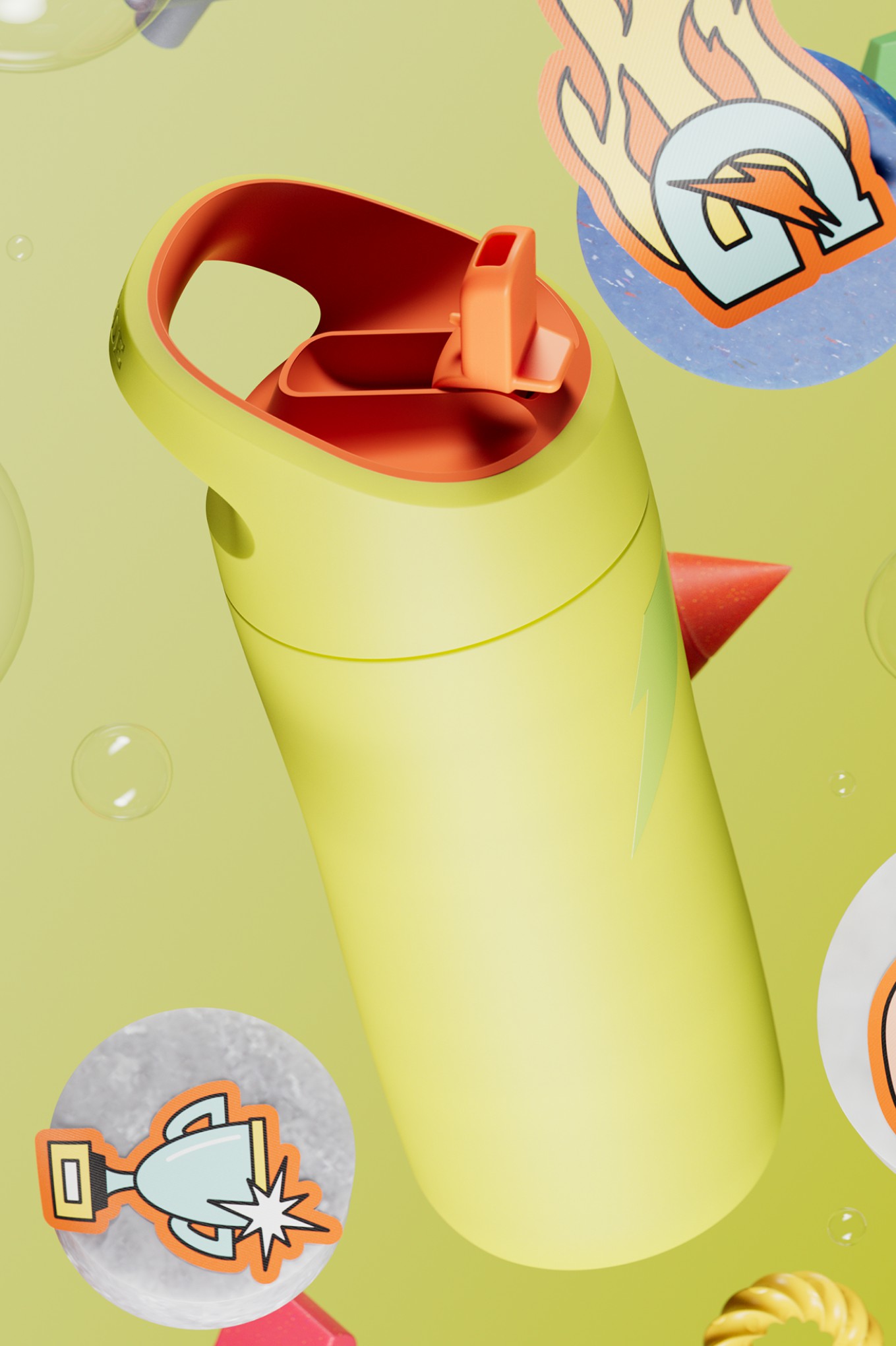 Yellow Gatorade Rookie Stainless Steel Water Bottle (12 oz) Water Bottles | 084175WCM